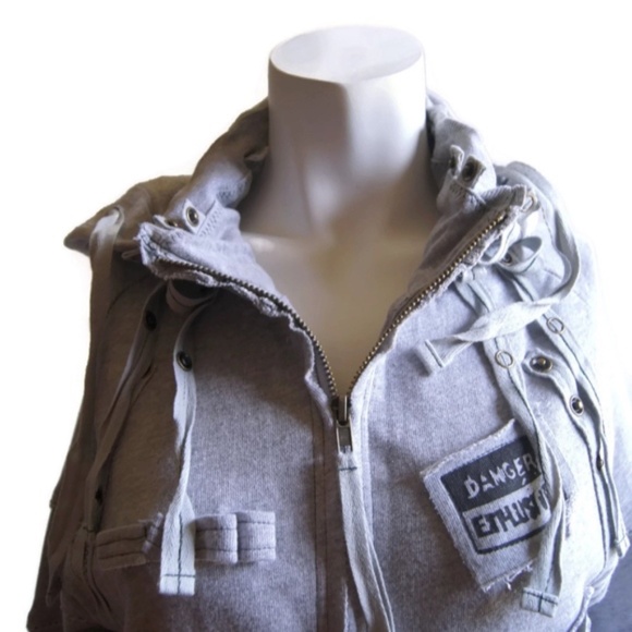 Daytrip Zip Up Hoodie Gray 100% Cotton SM - Picture 3 of 8